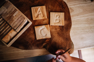 Wooden Alphabet Tiles Capital Letters