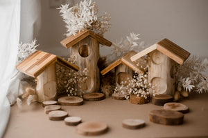Little Wooden Tree House Set (no bark)