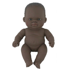 Load image into Gallery viewer, Miniland Doll - Anatomically Correct Baby, African Girl and Outfit Boxed, 21 cm (UNDRESSED)
