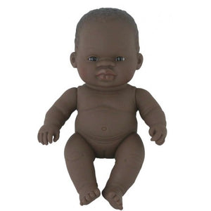 Miniland Doll - Anatomically Correct Baby, African Girl and Outfit Boxed, 21 cm (UNDRESSED)