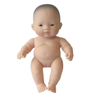 Miniland Doll - Anatomically Correct Baby, Asian Girl and Outfit Boxed, 21 cm (UNDRESSED)