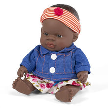 Load image into Gallery viewer, Miniland Doll - Anatomically Correct Baby, African Girl and Outfit Boxed, 21 cm (UNDRESSED)
