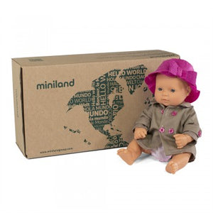 Miniland Doll - Anatomically Correct Baby, Caucasian Girl and Outfit Boxed, 32 cm (UNDRESSED)