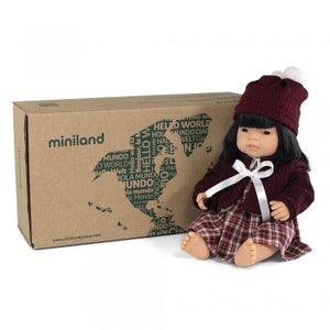 Miniland Doll - Anatomically Correct Baby, Asian Girl and Outfit Boxed, 38 cm (UNDRESSED)
