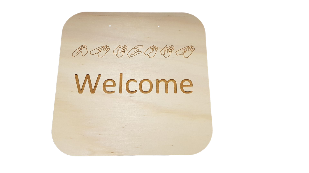 WYLTP Auslan Wooden Hanging Welcome Sign