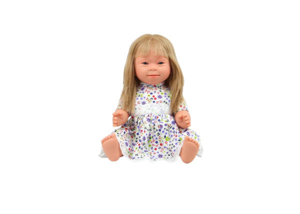 Doll With Down Syndrome Caucasian Girl Blonde Long Hair 40cm
