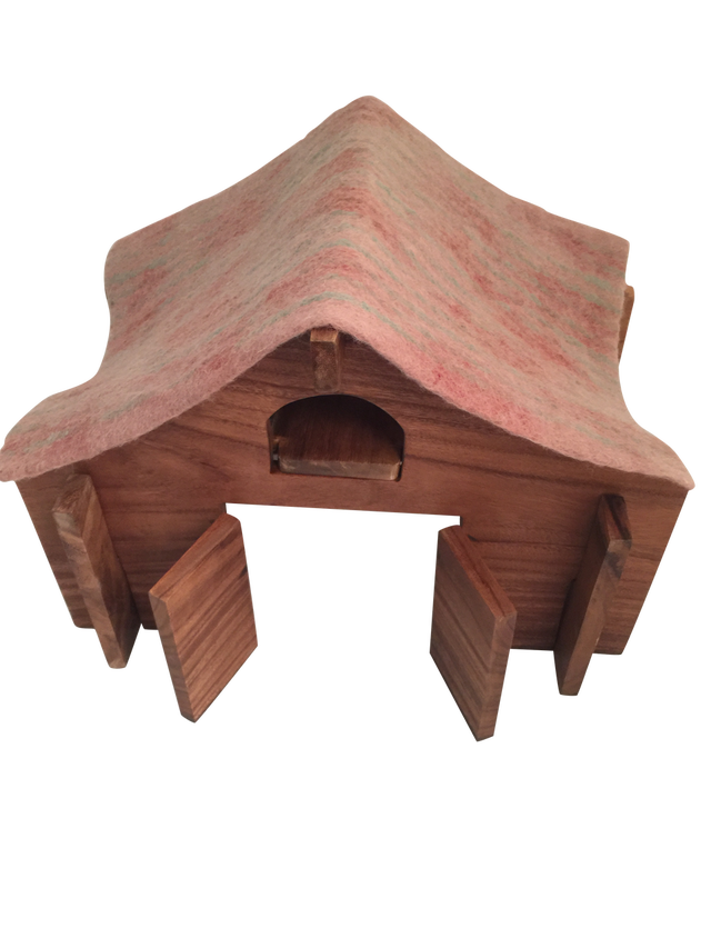 Wooden Barn With Felt Roof