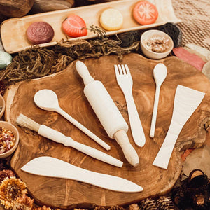 All Natural Set Of 7 Wooden Cooking Utensils
