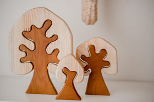 Two Toned Wooden Tree Set
