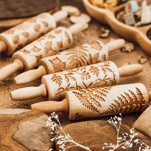 Engraved Wooden Rolling Pin Set