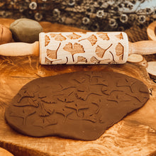 Load image into Gallery viewer, Engraved Wooden Rolling Pin Leaves
