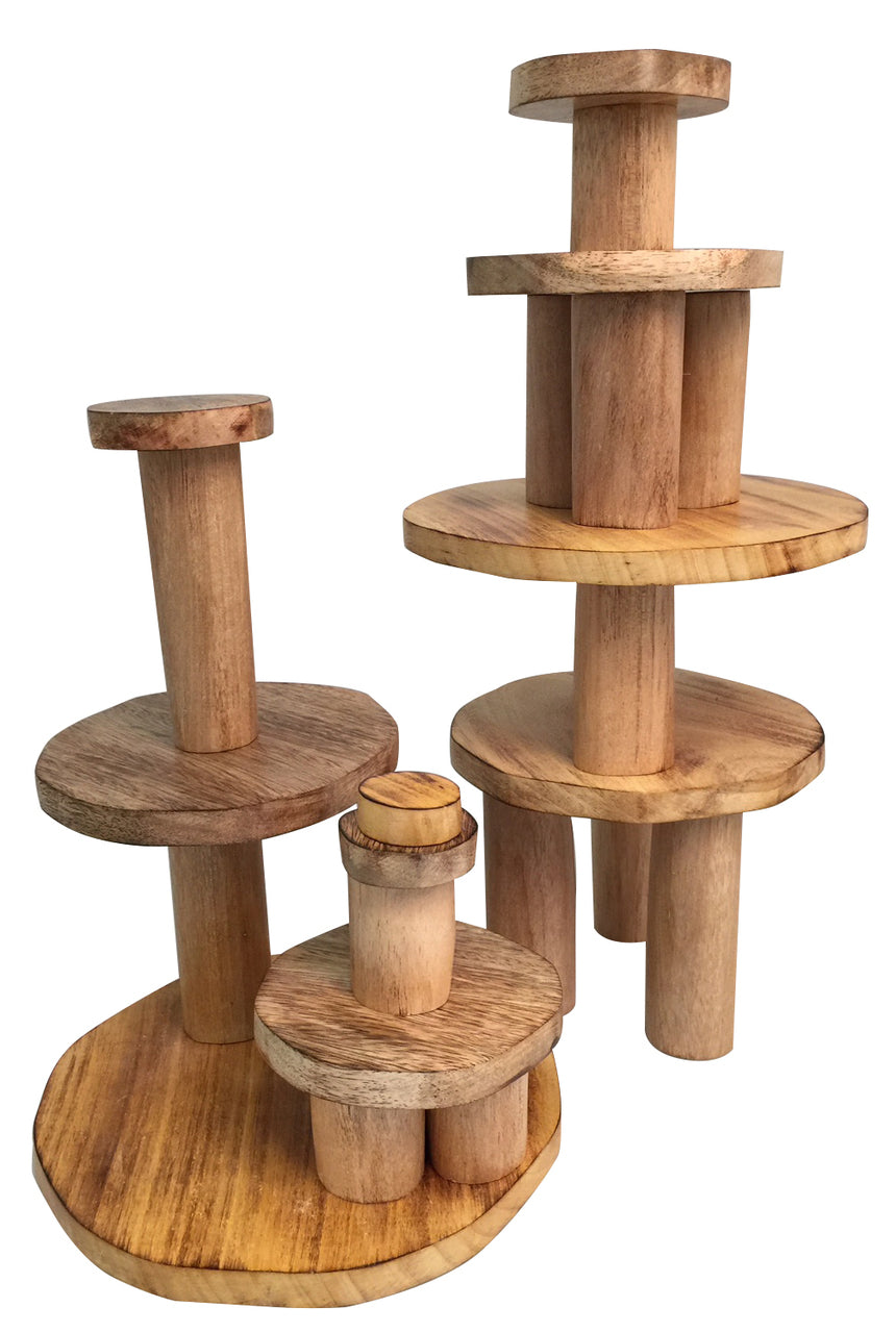 Stacking Tree Trunks & Wood Pyramid Building Set