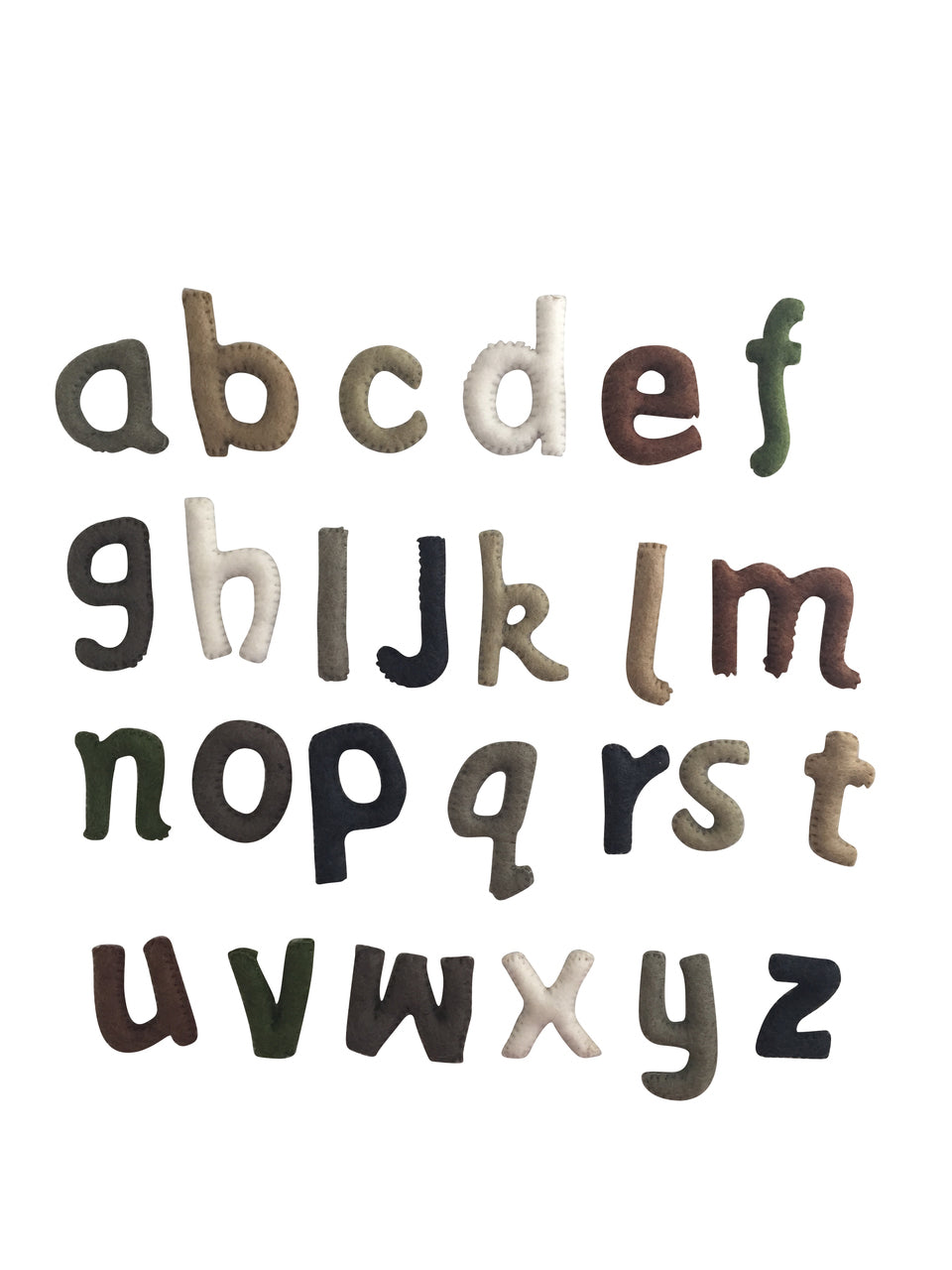 Natural Felt Alphabet Lowercase