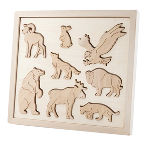 Wooden Sorting Puzzle // Animals Of North America