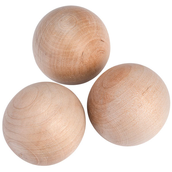 Round Wooden Balls Set Of 3