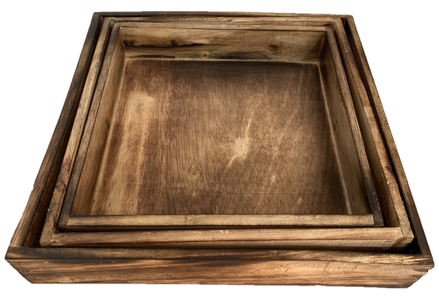 Nested Rustic Trays Set Of 3